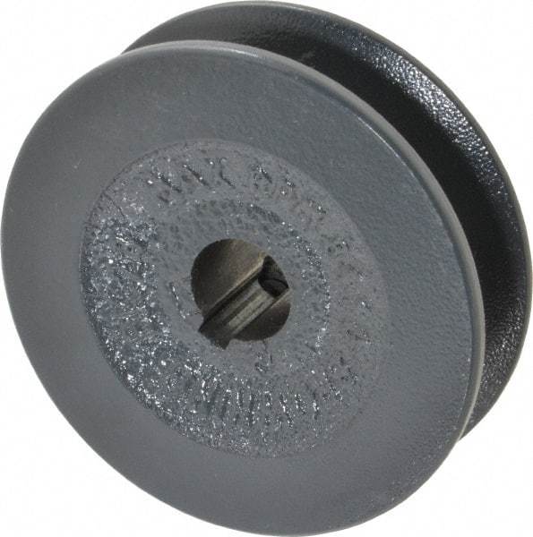 Browning - 5/8" Bore, 1-1/16 Long, 2.8" Outside Diam, Finished Bore Single Groove V Belt Sheave - 13/16" Wide, 2.6 Belt Pitch B, 2.2" Pitch Diam of 4L Belt - USA Tool & Supply