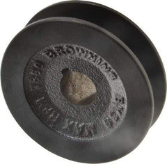 Browning - 3/4" Bore, 1-1/16 Long, 3.15" Outside Diam, Finished Bore Single Groove V Belt Sheave - 13/16" Wide, 2.8 Belt Pitch B, 2.4" Pitch Diam of 4L Belt - USA Tool & Supply