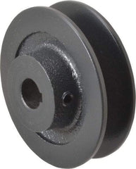 Browning - 5/8" Bore, 1-1/16 Long, 3.2" Outside Diam, Finished Bore Single Groove V Belt Sheave - 13/16" Wide, 3 Belt Pitch B, 2.6" Pitch Diam of 4L Belt - USA Tool & Supply