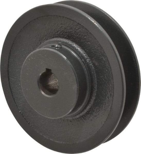 Browning - 5/8" Bore, 1-5/32 Long, 3.95" Outside Diam, Finished Bore Single Groove V Belt Sheave - 7/8" Wide, 3.6 Belt Pitch B, 3.2" Pitch Diam of 4L Belt - USA Tool & Supply