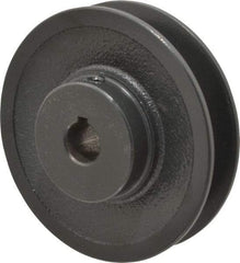 Browning - 5/8" Bore, 1-5/32 Long, 3.95" Outside Diam, Finished Bore Single Groove V Belt Sheave - 7/8" Wide, 3.6 Belt Pitch B, 3.2" Pitch Diam of 4L Belt - USA Tool & Supply