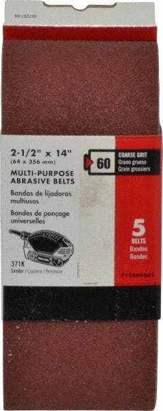 Porter-Cable - 2-1/2" Wide x 14" OAL, 60 Grit, Aluminum Oxide Abrasive Belt - Aluminum Oxide, Medium, Coated, X Weighted Cloth Backing - USA Tool & Supply