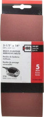 Porter-Cable - 2-1/2" Wide x 14" OAL, 180 Grit, Aluminum Oxide Abrasive Belt - Aluminum Oxide, Fine, Coated, X Weighted Cloth Backing - USA Tool & Supply