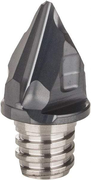 Iscar - MM HCD Grade IC908 Carbide Chamfer Milling Tip Insert - TiAlN Finish, 2 Flutes, 0.394" Cutting Diam, 3/8" Depth of Cut, 0.463" Extension - USA Tool & Supply
