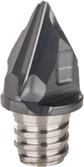 Iscar - MM HCD Grade IC908 Carbide Chamfer Milling Tip Insert - TiAlN Finish, 2 Flutes, 0.394" Cutting Diam, 3/8" Depth of Cut, 0.463" Extension - USA Tool & Supply