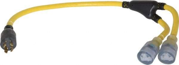 Southwire - 4 Conductors, 125/250 VAC, 20 Amp, 12 AWG, Generator Cord - For Use with NEMA Receptacles on Generators - USA Tool & Supply