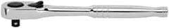 Stanley - 1/4" Drive Pear Head Ratchet - Chrome Finish, 8" OAL - USA Tool & Supply