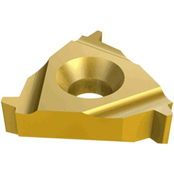 Iscar - 16ER External Right Hand 12 UN Laydown Threading Insert - Grade IC08, Uncoated Coated Carbide, 9.53mm Inscribed Circle - USA Tool & Supply