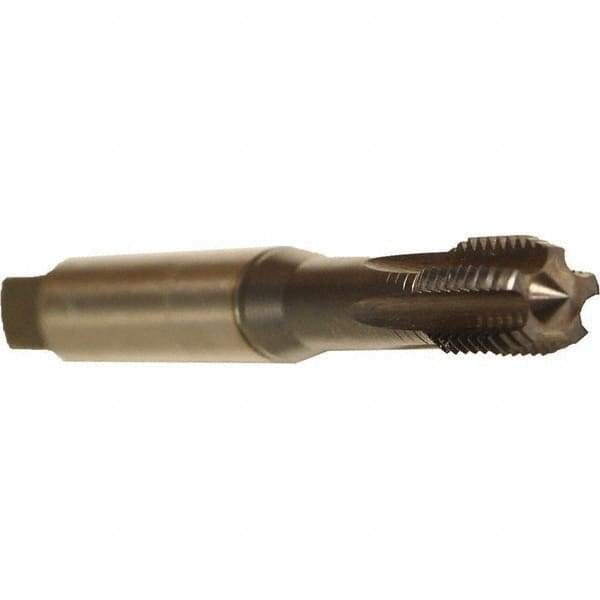 Emuge - M12x1.75 Metric Coarse 6HX 5 Flute TiCN Finish Solid Carbide Straight Flute Machine Tap - Modified Bottoming, Right Hand Thread, 110mm OAL, 21mm Thread Length, Oversize - Exact Industrial Supply