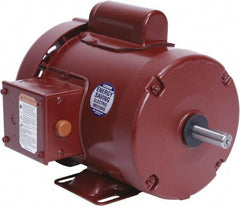 Leeson - 1/2 Max hp, 1,800 Max RPM, Electric AC DC Motor - 115/208-230 V Input, Single Phase, 56 Frame, Rigid Base Mount, TEFC Enclosure - USA Tool & Supply