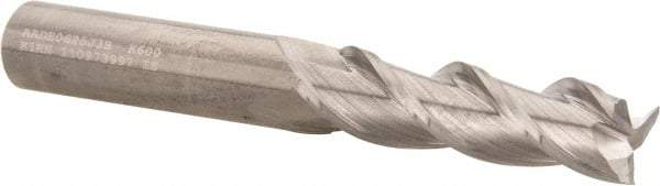 Kennametal - 5/8", 2-1/4" LOC, 5/8" Shank Diam, 5" OAL, 3 Flute, Solid Carbide Square End Mill - Single End, Uncoated, Spiral Flute, 37° Helix, Centercutting, Right Hand Cut, Right Hand Flute, Series AADE - USA Tool & Supply