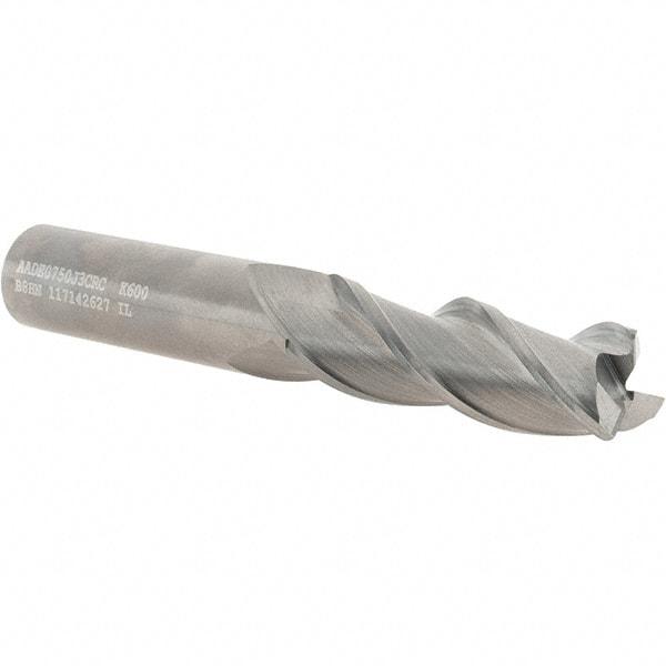 Kennametal - 3/4", 3 Flute, Single End, Solid Carbide, 0.06" Corner Radius End Mill - 5" OAL, 37° Helix, Right Hand Flute, 2-1/4" LOC, Right Hand Cut - USA Tool & Supply