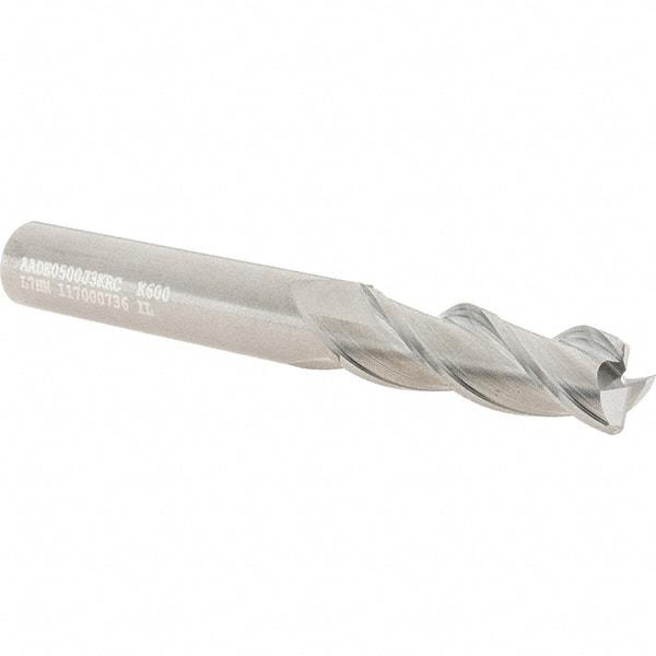 Kennametal - 1/2", 3 Flute, Single End, Solid Carbide, 0.06" Corner Radius End Mill - 4" OAL, 37° Helix, Right Hand Flute, 1-1/2" LOC, Right Hand Cut - USA Tool & Supply