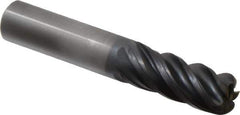 Kennametal - 1/2", 5 Flute, Single End, Solid Carbide, 0.06" Corner Radius End Mill - 3" OAL, 38° Helix, Right Hand Flute, 1-1/4" LOC, Right Hand Cut - USA Tool & Supply