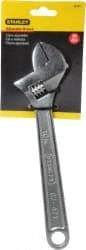 Stanley - 1-1/4" Jaw Capacity, 10" Standard Adjustable Wrench - Chrome Vanadium Steel, Chrome Finish, 10-1/8" OAL - USA Tool & Supply