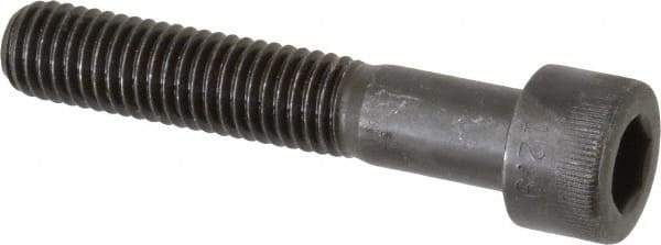 Made in USA - M10x1.50 Metric Coarse Hex Socket Drive, Socket Cap Screw - Grade 12.9 Alloy Steel, Black Oxide Finish, Partially Threaded, 55mm Length Under Head - USA Tool & Supply