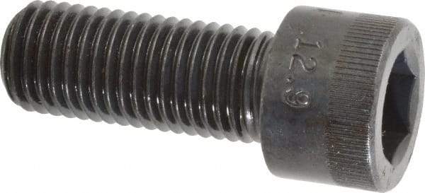 Made in USA - M20x2.50 Metric Coarse Hex Socket Drive, Socket Cap Screw - Grade 12.9 Alloy Steel, Black Oxide Finish, Fully Threaded, 50mm Length Under Head - USA Tool & Supply