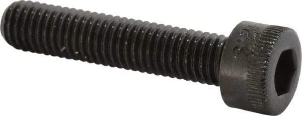 Made in USA - M5x0.80 Metric Coarse Hex Socket Drive, Socket Cap Screw - Grade 12.9 Alloy Steel, Black Oxide Finish, Fully Threaded, 25mm Length Under Head - USA Tool & Supply