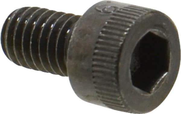 Made in USA - M6x1.00 Metric Coarse Hex Socket Drive, Socket Cap Screw - Grade 12.9 Alloy Steel, Black Oxide Finish, Fully Threaded, 10mm Length Under Head - USA Tool & Supply