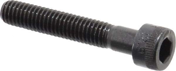 Made in USA - M6x1.00 Metric Coarse Hex Socket Drive, Socket Cap Screw - Grade 12.9 Alloy Steel, Black Oxide Finish, Partially Threaded, 35mm Length Under Head - USA Tool & Supply