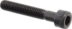 Made in USA - M6x1.00 Metric Coarse Hex Socket Drive, Socket Cap Screw - Grade 12.9 Alloy Steel, Black Oxide Finish, Partially Threaded, 35mm Length Under Head - USA Tool & Supply