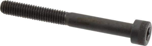 Made in USA - M6x1.00 Metric Coarse Hex Socket Drive, Socket Cap Screw - Grade 12.9 Alloy Steel, Black Oxide Finish, Partially Threaded, 55mm Length Under Head - USA Tool & Supply
