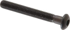 Made in USA - #10-32 UNF Hex Socket Drive, Button Screw - Alloy Steel, Black Oxide Finish, Fully Threaded, 1-1/2" Length Under Head - USA Tool & Supply