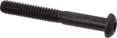 Made in USA - 1/4-20 UNC Hex Socket Drive, Button Screw - Alloy Steel, Black Oxide Finish, Partially Threaded, 2" Length Under Head - USA Tool & Supply