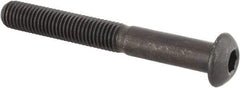 Made in USA - 1/4-28 UNF Hex Socket Drive, Button Screw - Alloy Steel, Black Oxide Finish, Fully Threaded, 2" Length Under Head - USA Tool & Supply