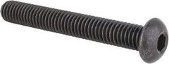Made in USA - 3/8-16 UNC Hex Socket Drive, Button Screw - Alloy Steel, Black Oxide Finish, Fully Threaded, 2-3/4" Length Under Head - USA Tool & Supply