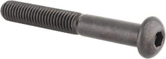 Made in USA - 3/8-16 UNC Hex Socket Drive, Button Screw - Alloy Steel, Black Oxide Finish, Fully Threaded, 3" Length Under Head - USA Tool & Supply