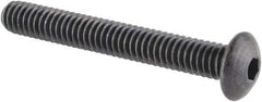Made in USA - #8-32 UNC Hex Socket Drive, Button Screw - Alloy Steel, Black Oxide Finish, Fully Threaded, 1-1/4" Length Under Head - USA Tool & Supply