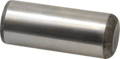 Made in USA - 1" Diam x 2-1/2" Pin Length Grade 8 Alloy Steel Standard Dowel Pin - Bright Finish, C 47-58 & C 60 (Surface) Hardness, 117,800 Lb (Single Shear), 235,600 Lb (Double Shear) Breaking Strength, 1 Beveled & 1 Rounded End - USA Tool & Supply