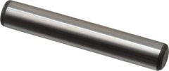 Made in USA - 3/8" Diam x 2-1/4" Pin Length Grade 8 Alloy Steel Standard Dowel Pin - Bright Finish, C 47-58 & C 60 (Surface) Hardness, 16,550 Lb (Single Shear), 33,100 Lb (Double Shear) Breaking Strength, 1 Beveled & 1 Rounded End - USA Tool & Supply