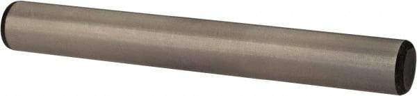 Made in USA - 3/8" Diam x 3" Pin Length Grade 8 Alloy Steel Standard Dowel Pin - Bright Finish, C 47-58 & C 60 (Surface) Hardness, 16,550 Lb (Single Shear), 33,100 Lb (Double Shear) Breaking Strength, 1 Beveled & 1 Rounded End - USA Tool & Supply