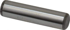 Made in USA - 7/16" Diam x 1-3/4" Pin Length Grade 8 Alloy Steel Standard Dowel Pin - Bright Finish, C 47-58 & C 60 (Surface) Hardness, 22,550 Lb (Single Shear), 45,100 Lb (Double Shear) Breaking Strength, 1 Beveled & 1 Rounded End - USA Tool & Supply