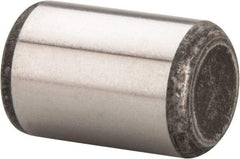 Made in USA - 1/2" Diam x 3/4" Pin Length Grade 8 Alloy Steel Standard Dowel Pin - Bright Finish, C 47-58 & C 60 (Surface) Hardness, 29,450 Lb (Single Shear), 58,900 Lb (Double Shear) Breaking Strength, 1 Beveled & 1 Rounded End - USA Tool & Supply