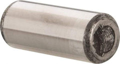 Made in USA - 5/8" Diam x 1-1/2" Pin Length Grade 8 Alloy Steel Standard Dowel Pin - Bright Finish, C 47-58 & C 60 (Surface) Hardness, 46,000 Lb (Single Shear), 92,000 Lb (Double Shear) Breaking Strength, 1 Beveled & 1 Rounded End - USA Tool & Supply