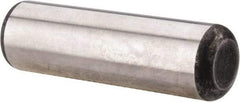 Made in USA - 3/4" Diam x 2-1/2" Pin Length Grade 8 Alloy Steel Standard Dowel Pin - Bright Finish, C 47-58 & C 60 (Surface) Hardness, 132,400 Lb (Double Shear), 66,200 Lb (Single Shear) Breaking Strength, 1 Beveled & 1 Rounded End - USA Tool & Supply