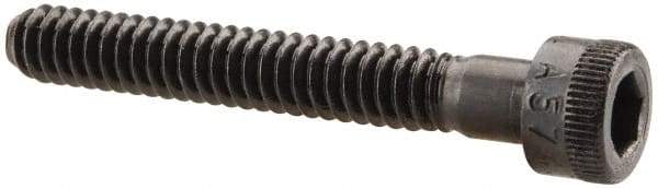 Made in USA - #10-24 UNC Hex Socket Drive, Socket Cap Screw - Alloy Steel, Black Oxide Finish, Partially Threaded, 1-3/8" Length Under Head - USA Tool & Supply