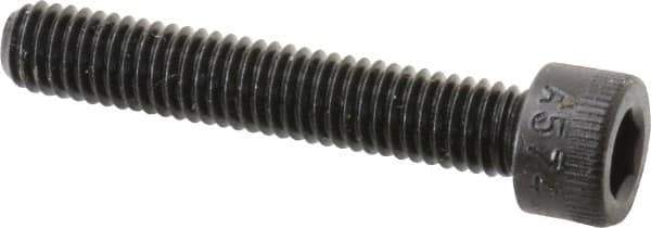 Made in USA - #10-32 UNF Hex Socket Drive, Socket Cap Screw - Alloy Steel, Black Oxide Finish, Partially Threaded, 1-1/8" Length Under Head - USA Tool & Supply