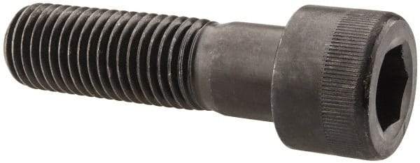 Made in USA - 1-8 UNC Hex Socket Drive, Socket Cap Screw - Alloy Steel, Black Oxide Finish, Partially Threaded, 3-1/2" Length Under Head - USA Tool & Supply