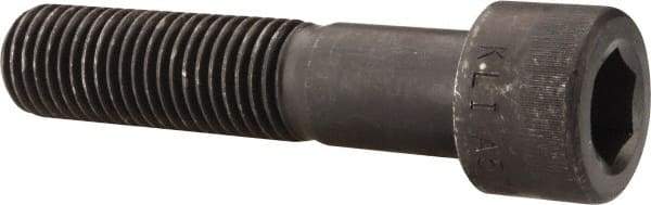 Made in USA - 1-8 UNC Hex Socket Drive, Socket Cap Screw - Alloy Steel, Black Oxide Finish, Partially Threaded, 4-1/2" Length Under Head - USA Tool & Supply