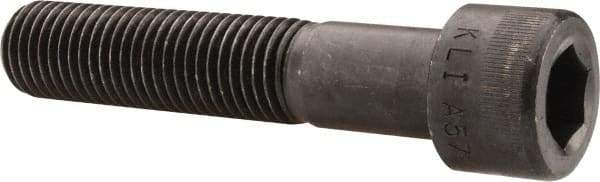 Made in USA - 1-8 UNC Hex Socket Drive, Socket Cap Screw - Alloy Steel, Black Oxide Finish, Partially Threaded, 5" Length Under Head - USA Tool & Supply