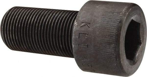 Made in USA - 1-14 UNF Hex Socket Drive, Socket Cap Screw - Alloy Steel, Black Oxide Finish, Fully Threaded, 2" Length Under Head - USA Tool & Supply