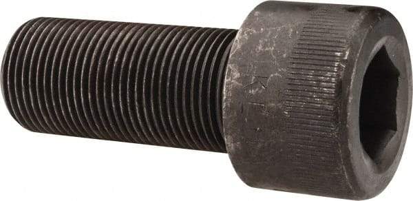 Made in USA - 1-14 UNF Hex Socket Drive, Socket Cap Screw - Alloy Steel, Black Oxide Finish, Fully Threaded, 2-1/4" Length Under Head - USA Tool & Supply