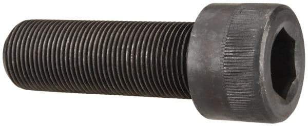 Made in USA - 1-14 UNF Hex Socket Drive, Socket Cap Screw - Alloy Steel, Black Oxide Finish, Fully Threaded, 3" Length Under Head - USA Tool & Supply