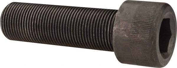 Made in USA - 1-14 UNF Hex Socket Drive, Socket Cap Screw - Alloy Steel, Black Oxide Finish, Fully Threaded, 3-1/4" Length Under Head - USA Tool & Supply