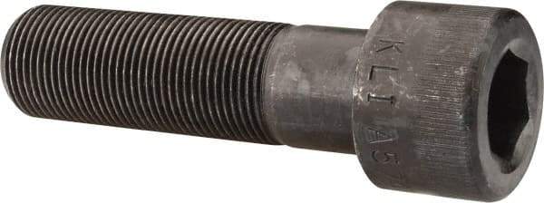 Made in USA - 1-14 UNF Hex Socket Drive, Socket Cap Screw - Alloy Steel, Black Oxide Finish, Partially Threaded, 3-1/2" Length Under Head - USA Tool & Supply