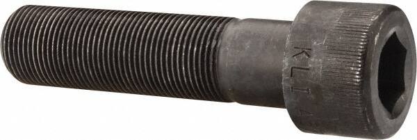 Made in USA - 1-14 UNF Hex Socket Drive, Socket Cap Screw - Alloy Steel, Black Oxide Finish, Partially Threaded, 4" Length Under Head - USA Tool & Supply